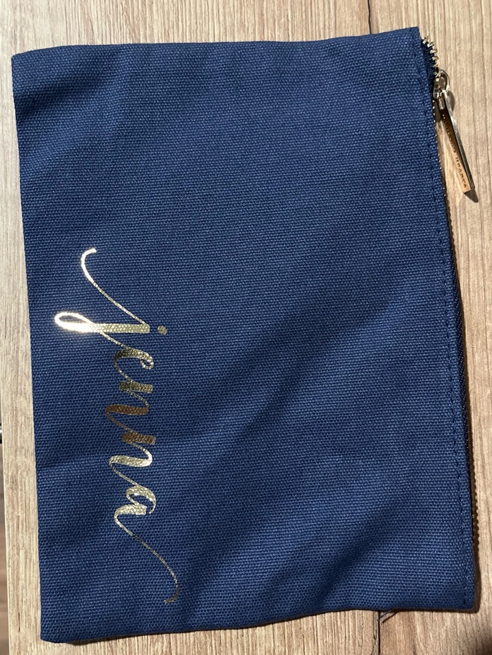 2 Navy Makeup Zip Bags